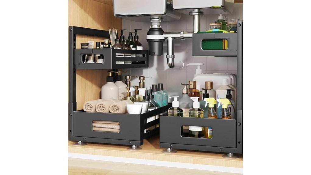 two pack under sink organizer