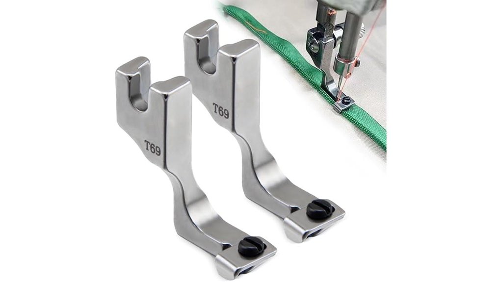 two piece invisible zipper presser footset