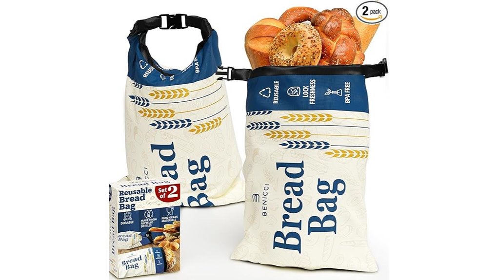two reusable bread bags for sourdough