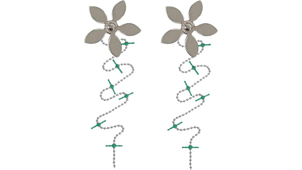 two silver flower catchers