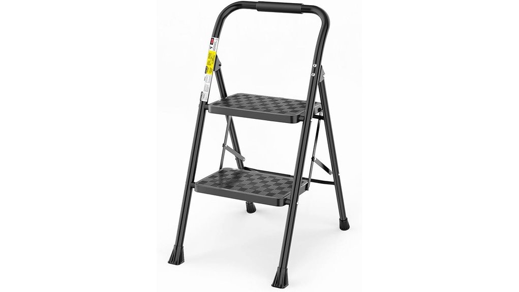 two step ergonomic folding stool