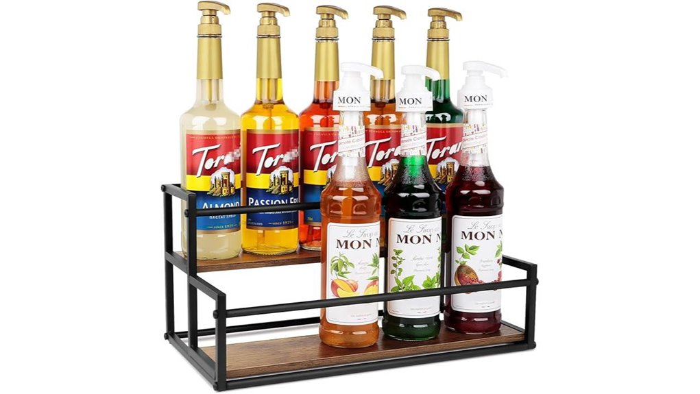 two tier coffee syrup rack
