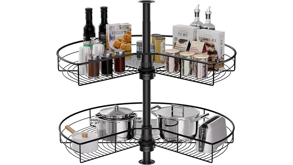 two tier corner lazy susan