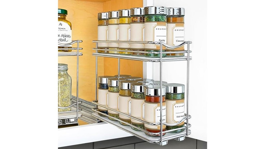 two tier pull out spice organizer