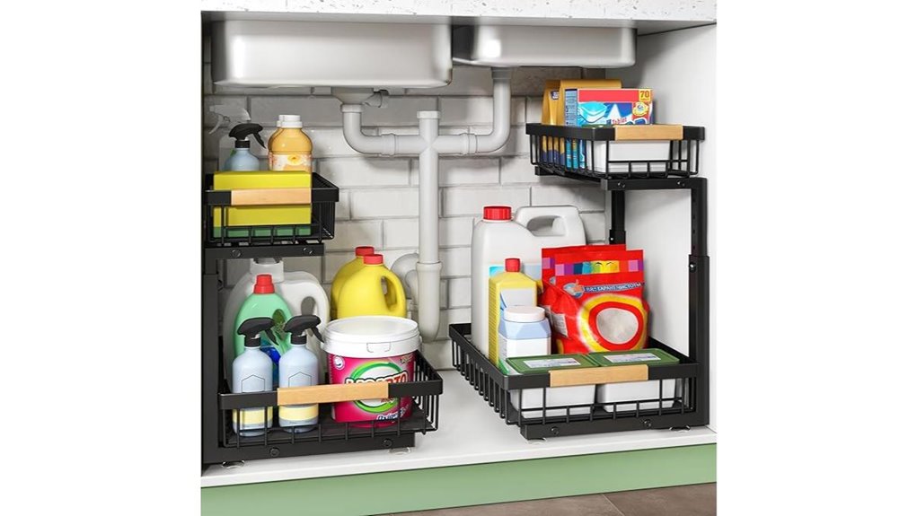two tier sliding drawer organizers