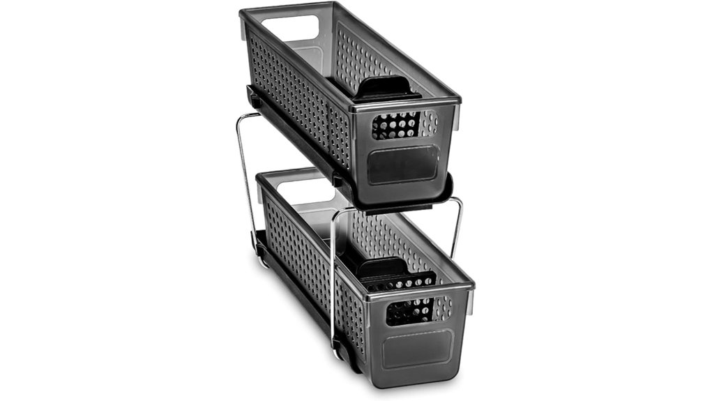 two tier under sink pull out organizer
