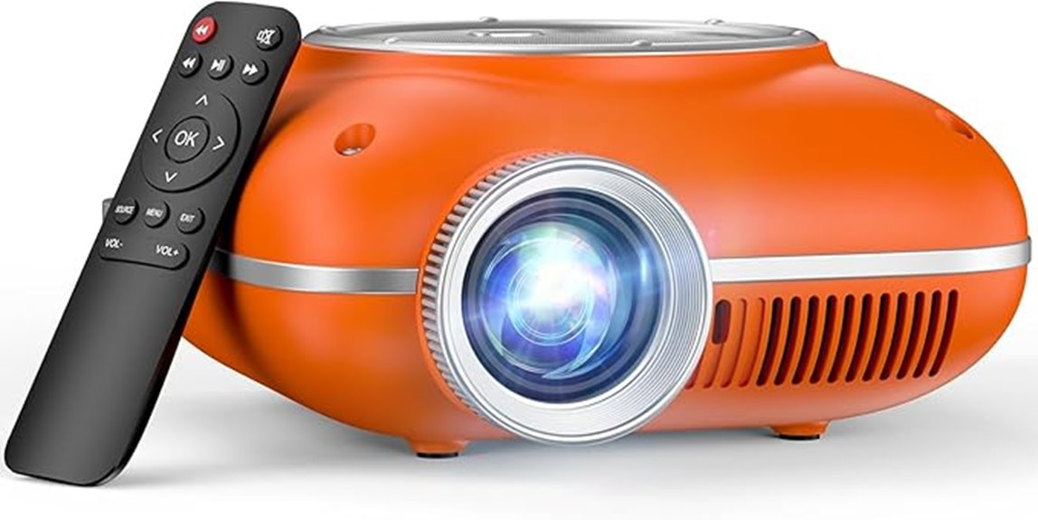 two way bluetooth projector orange