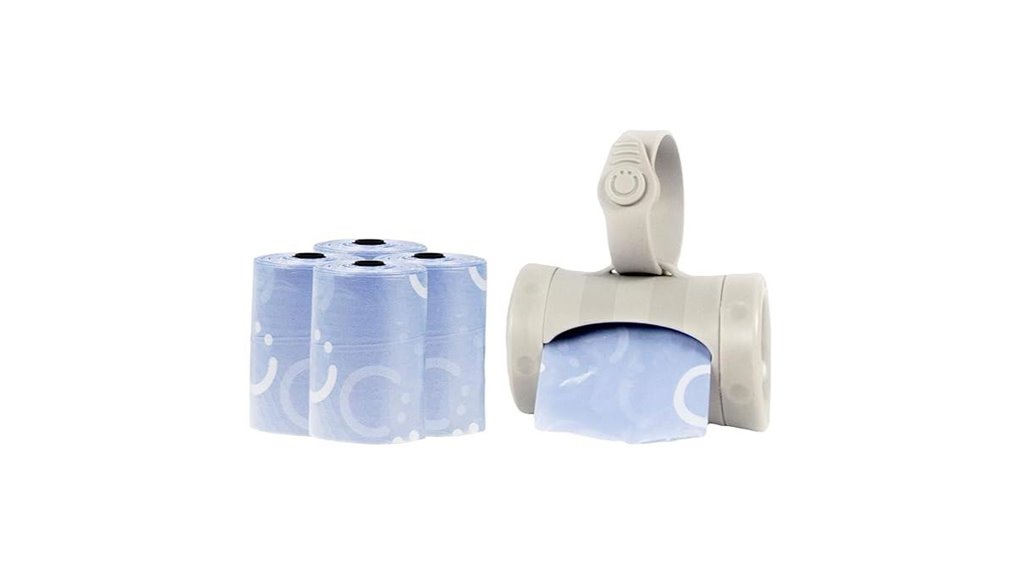 ubbi gray bag dispenser with lavender bags