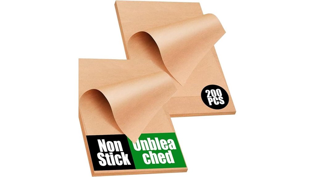 unbleached parchment baking sheets