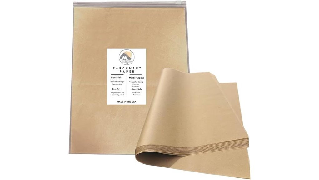 unbleached parchment paper sheets