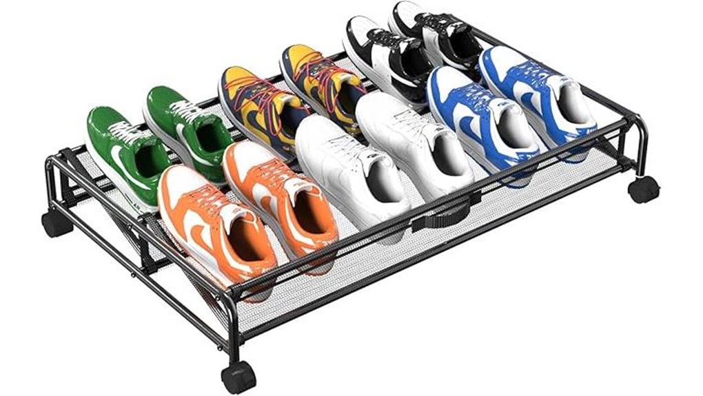 under bed shoe storage wheels