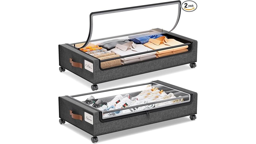 under bed storage with wheels 2 pack