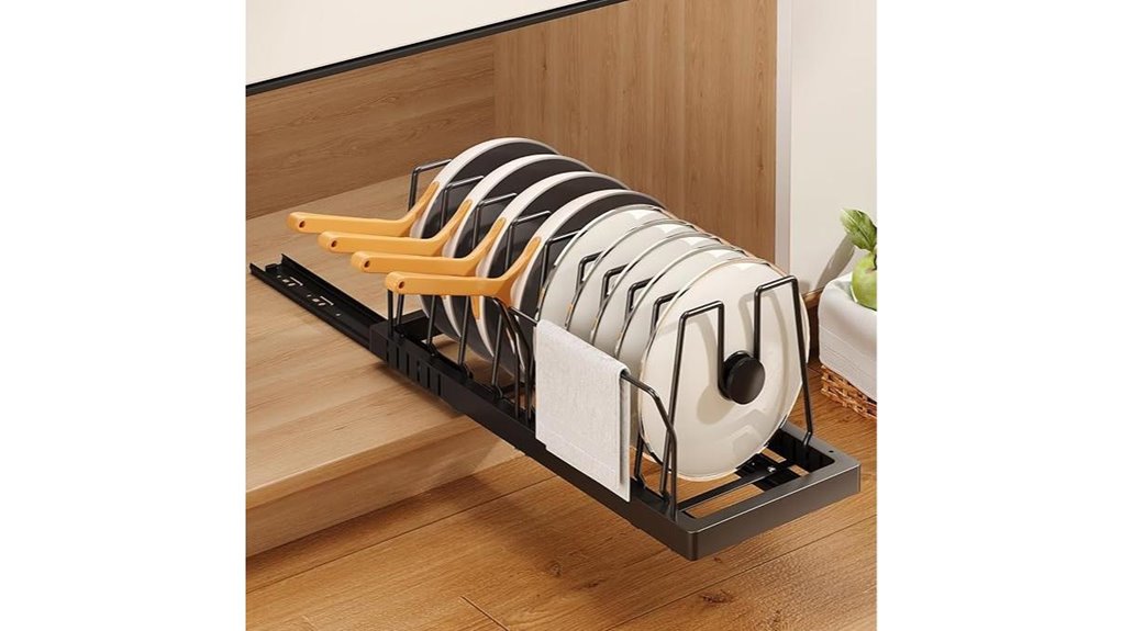 under cabinet pot lid organizer