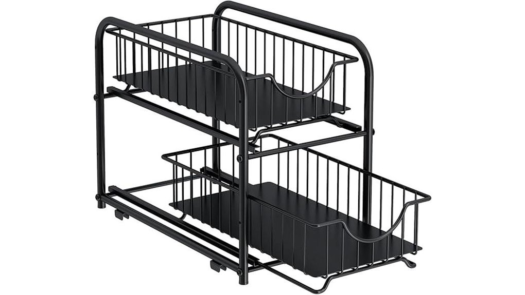 under sink pull out two tier organizer