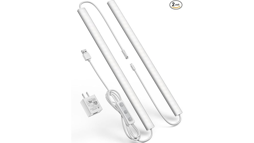 usb led under cabinet lighting 12 dimmable linkable wired 6000k