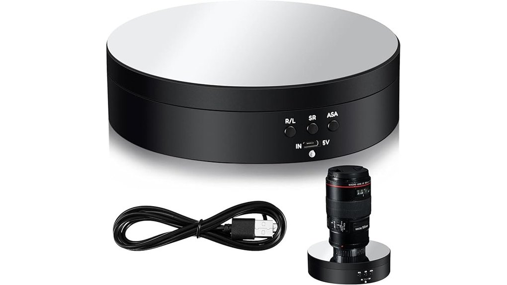 usb powered 360 turntable stand
