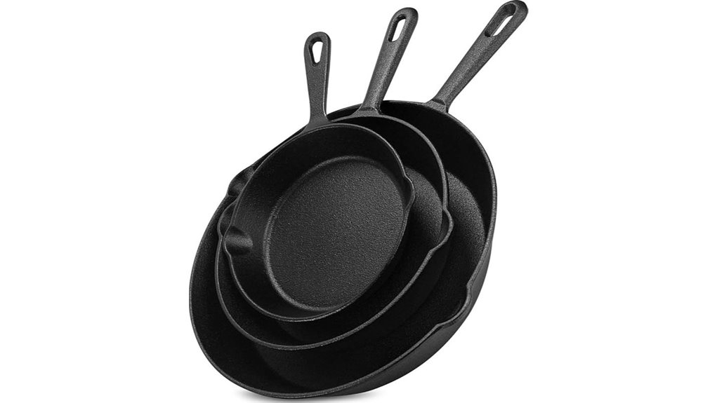 utopia kitchen cast iron skillet set