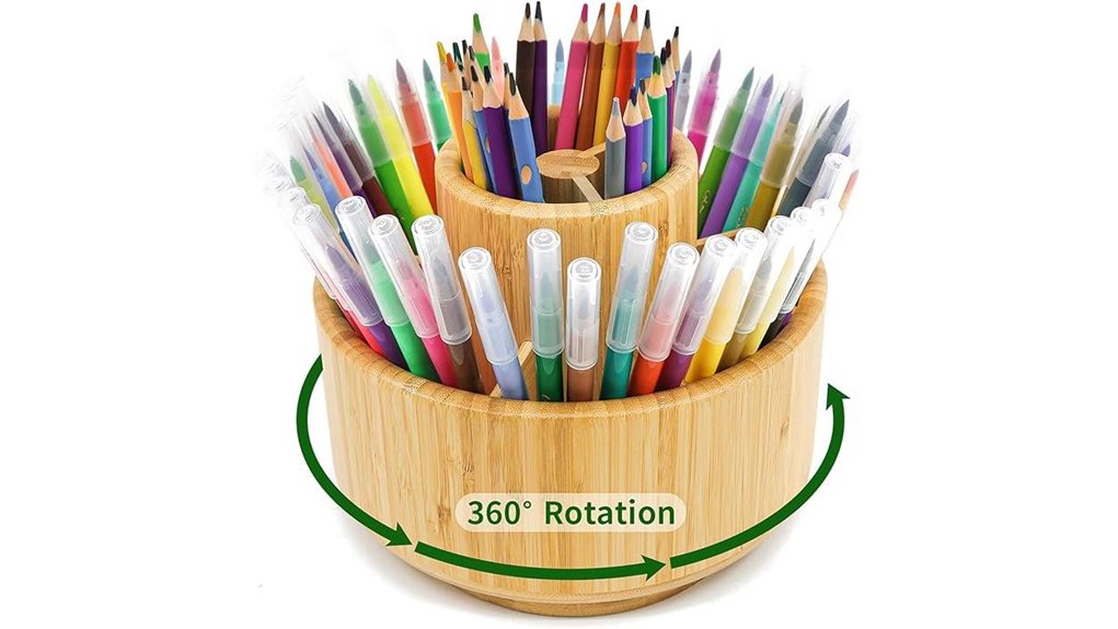 vaefae bamboo rotating organizer