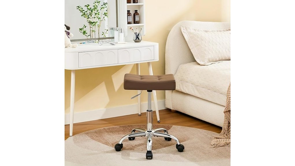 vanity stools 300lb leather