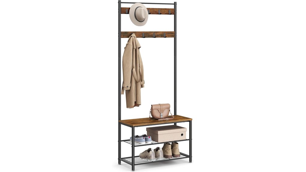 vasagle coat rack with bench