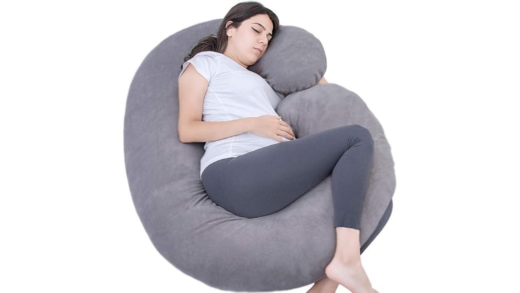 velvet c shaped pregnancy pillow