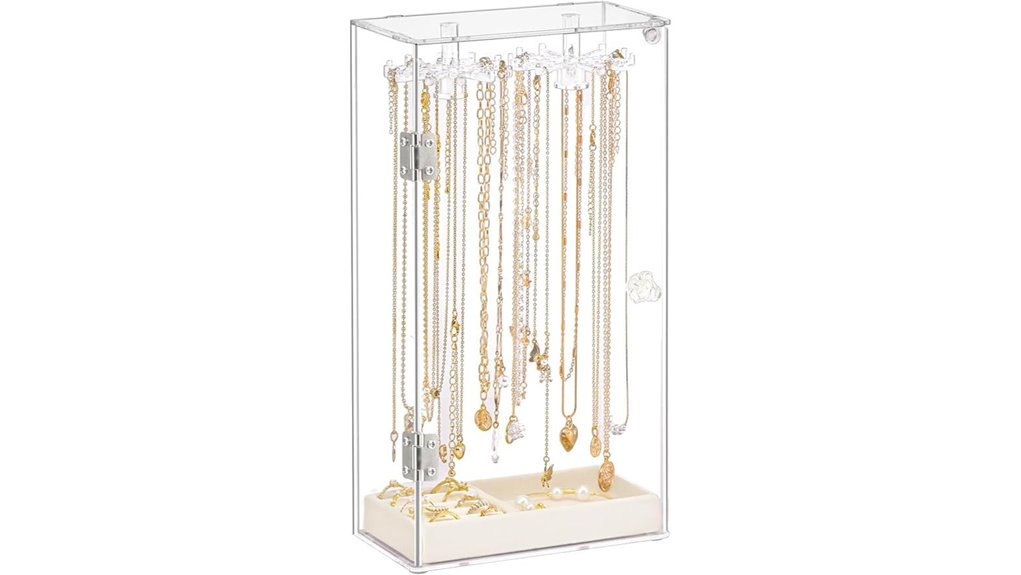 velvet tray rotating necklace holder