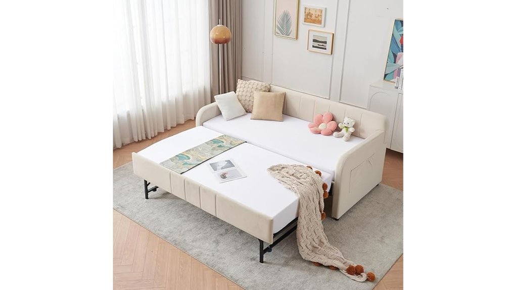velvet twin daybed trundle