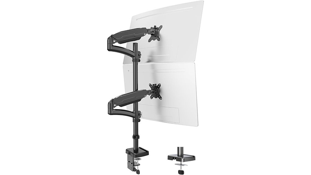 vertical dual stacked monitor mount