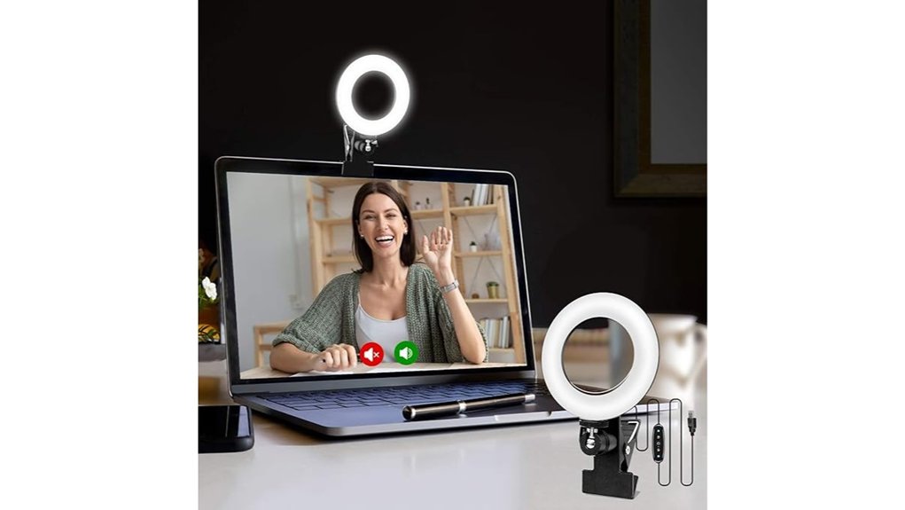 video conference ring light clip on