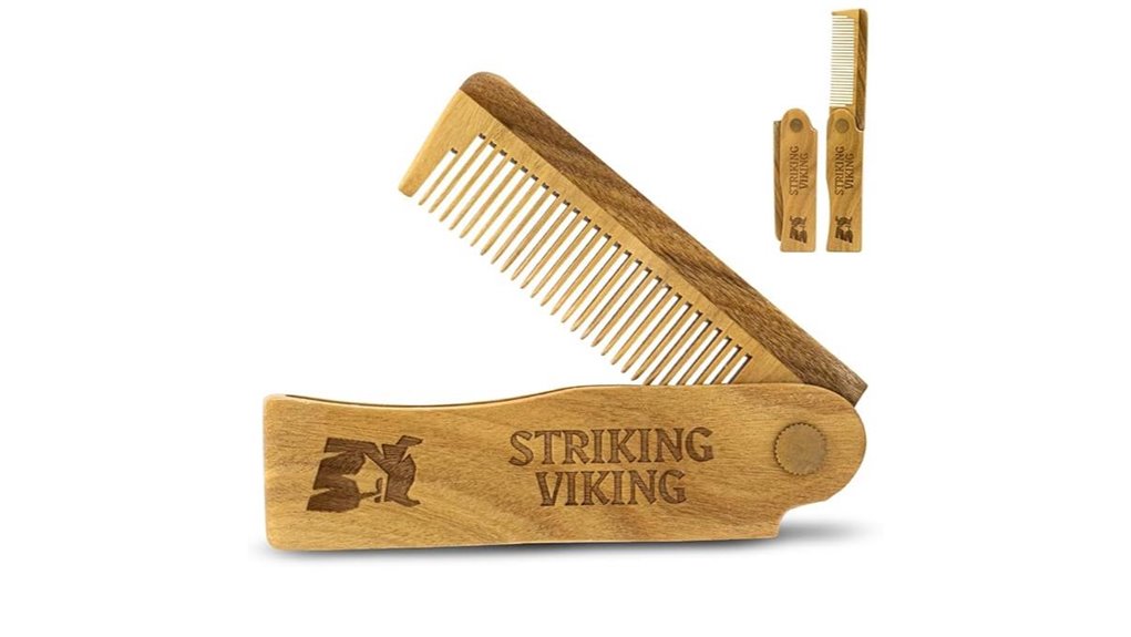 viking folding sandalwood comb