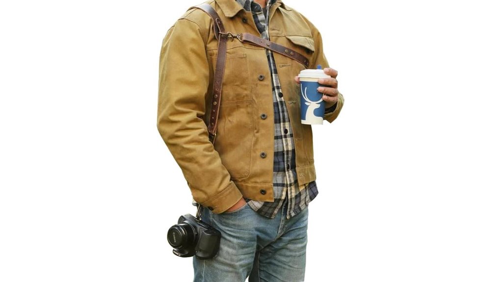 vintage buffalo leather camera harness