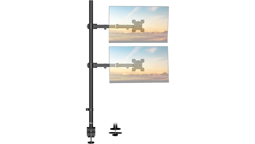 wali dual vertical monitor mount