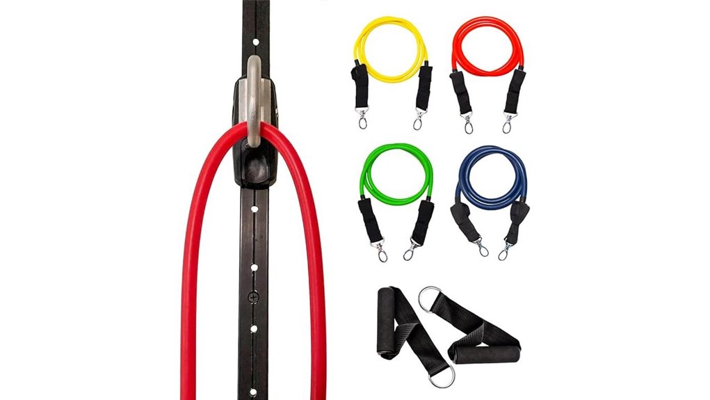 wall anchored space saving resistance bands