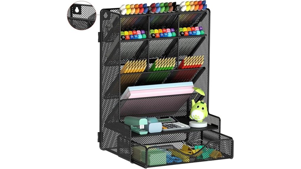 wall mount pen organizer drawer