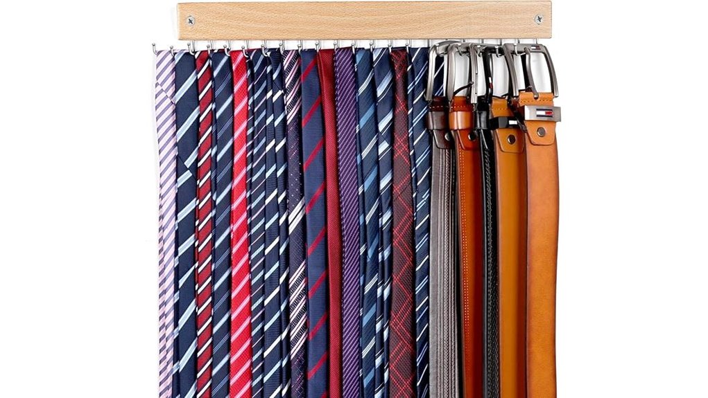 wall mounted 20 hook belt tie rack