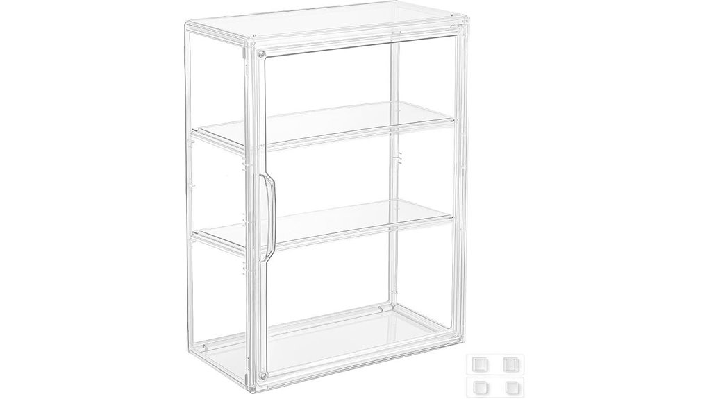 wall mounted acrylic 3 tier display