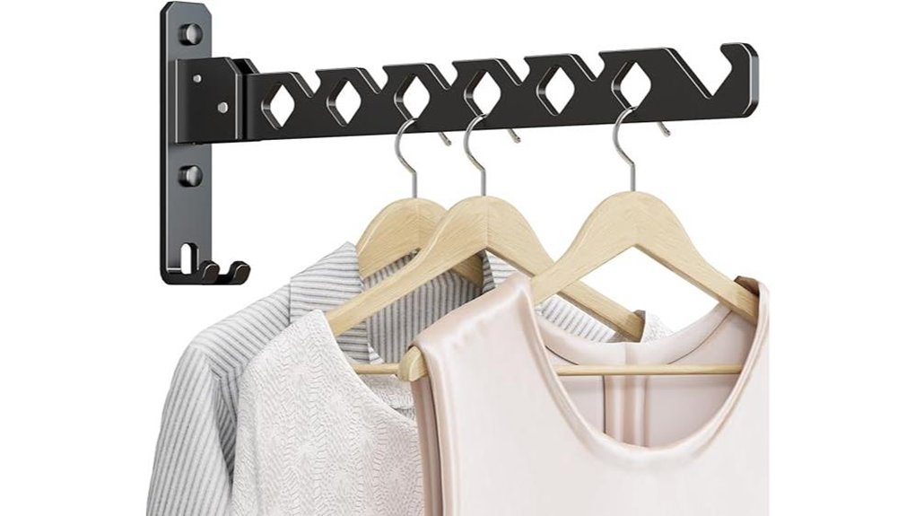 wall mounted foldable black rack