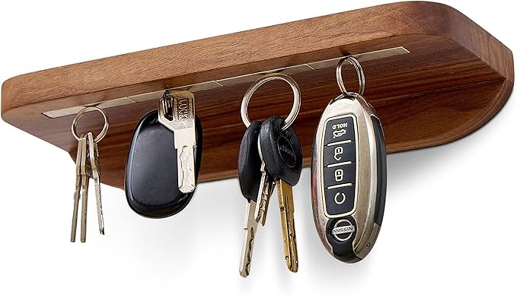 wall mounted magnetic key holder with shelf