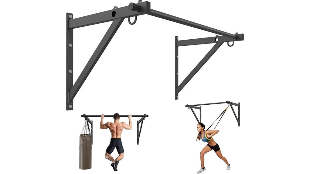 wall mounted pull up bar 500lb