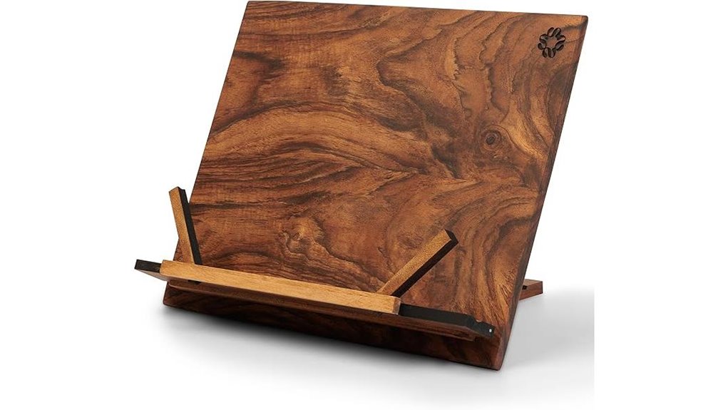 walnut wood cookbook stand