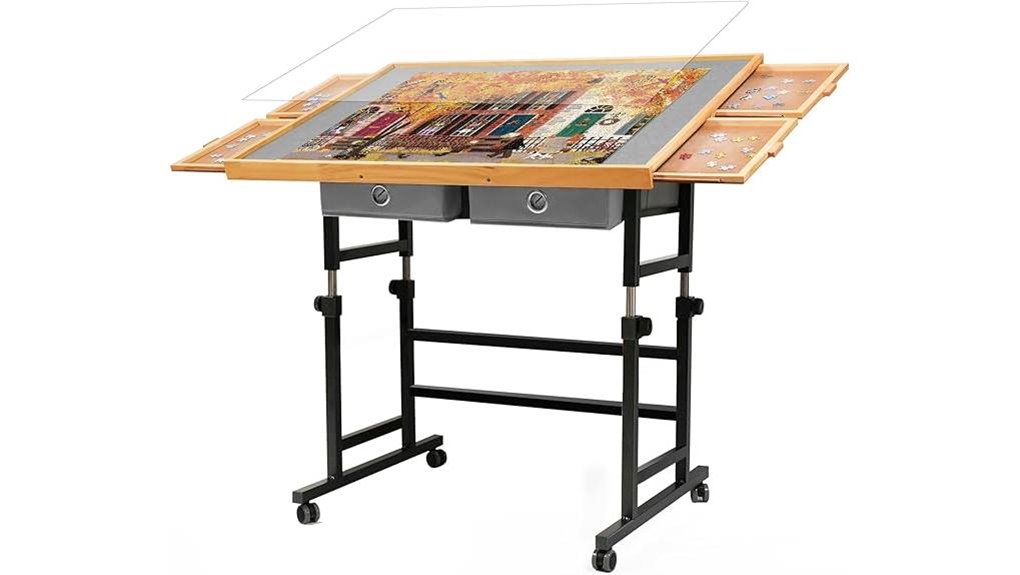 wheeled 1500 piece puzzle table