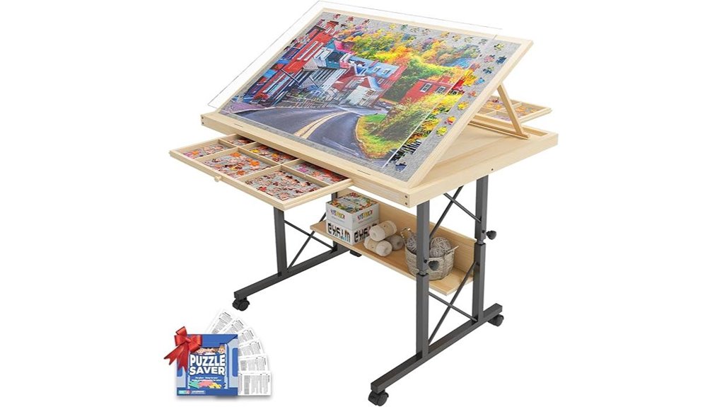 wheeled 1500 piece puzzle table