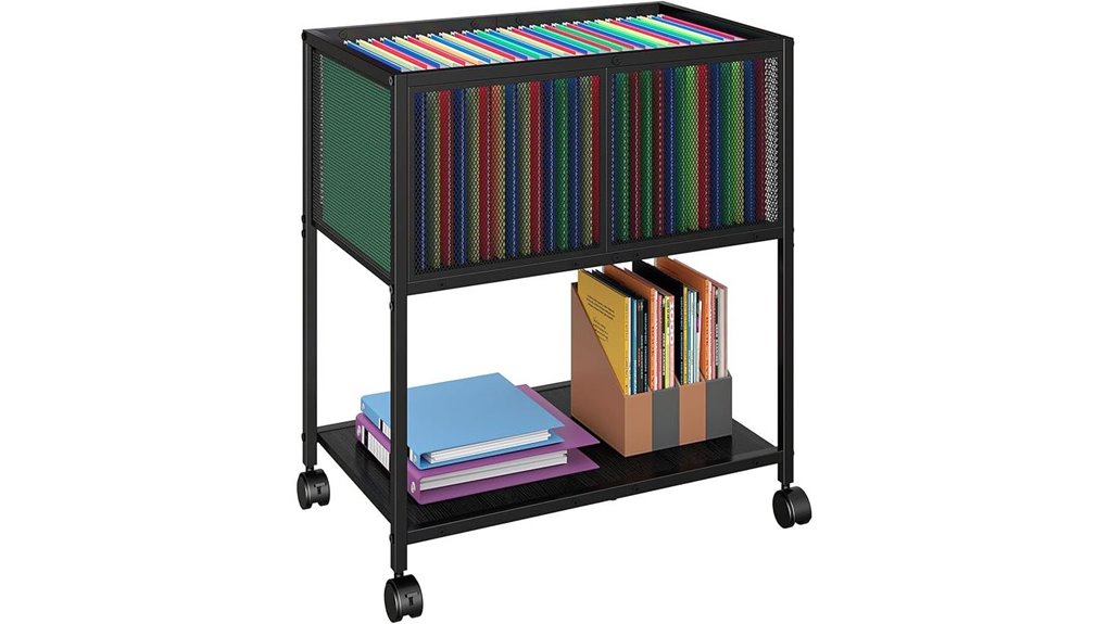 wheeled metal file cart