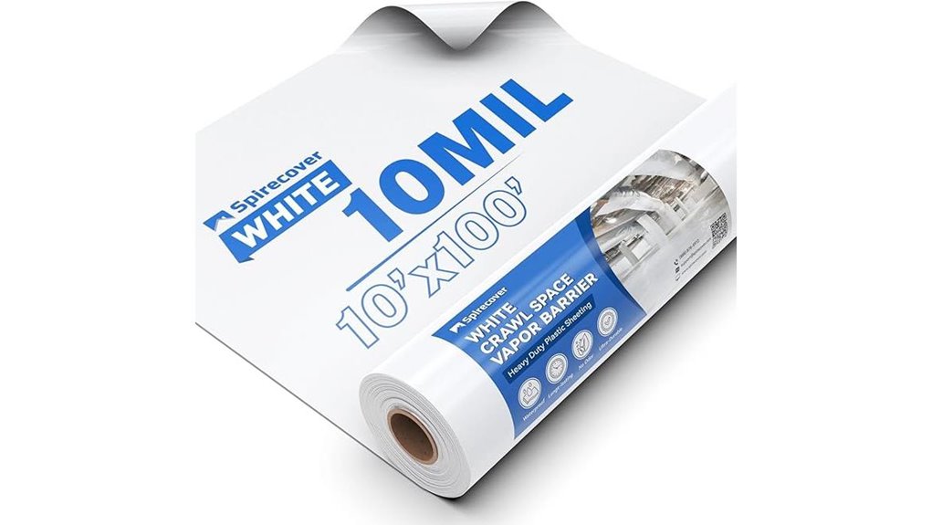 white 10 mil polyethylene barrier