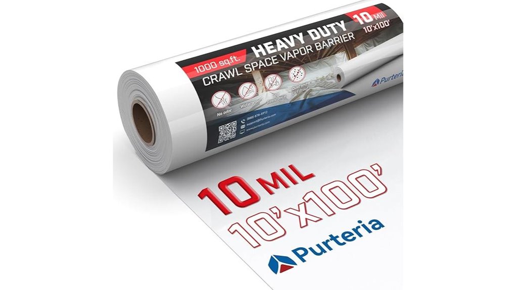 white 10mil crawlspace barrier