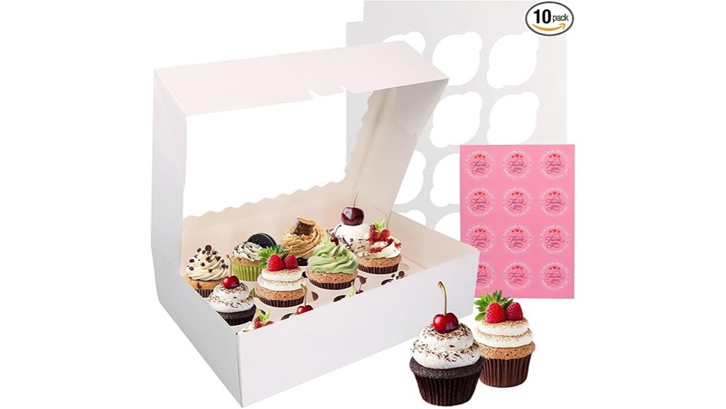 white 12 count cupcake boxes