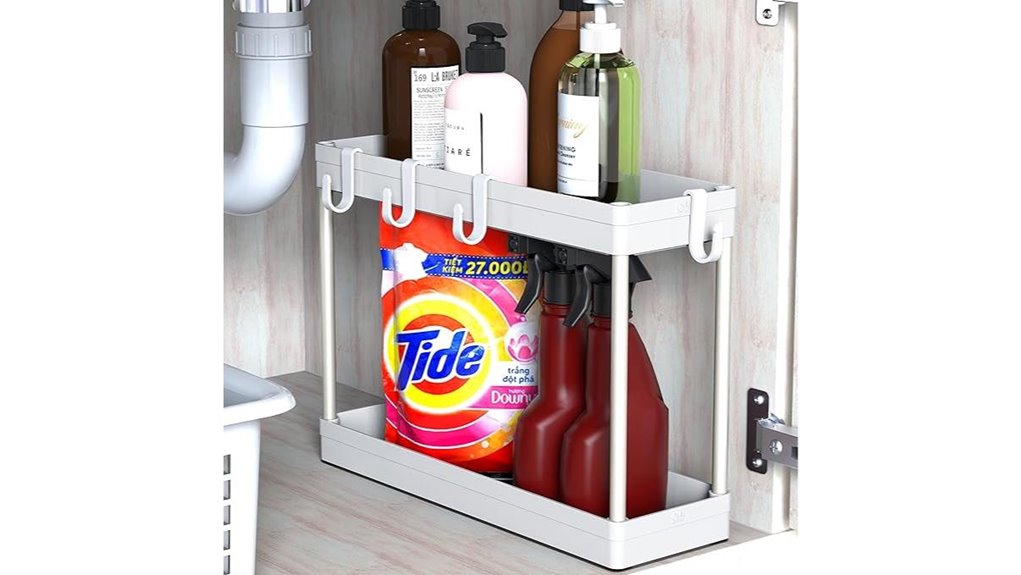 white 2 tier under sink tray
