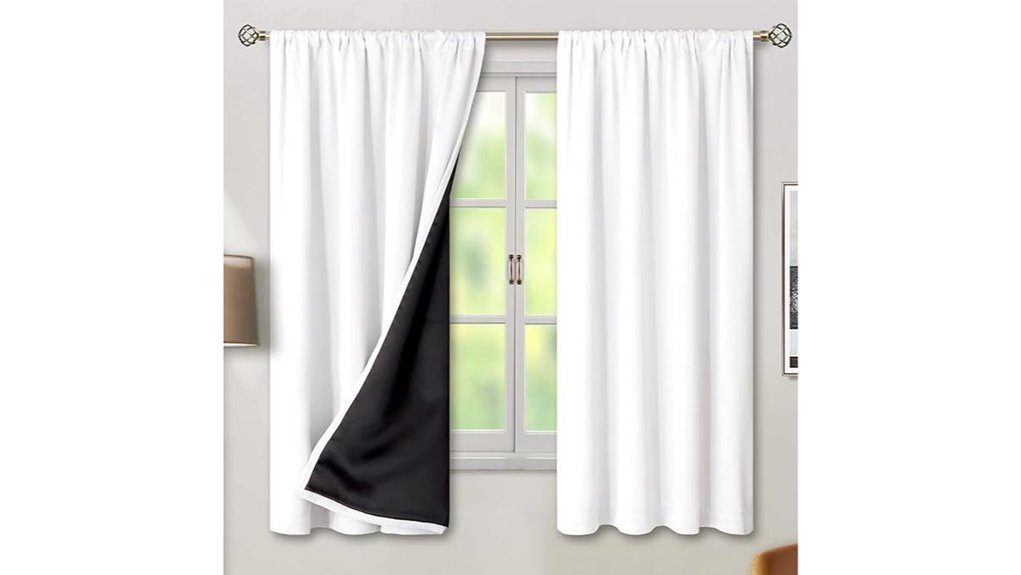 white blackout curtain panels