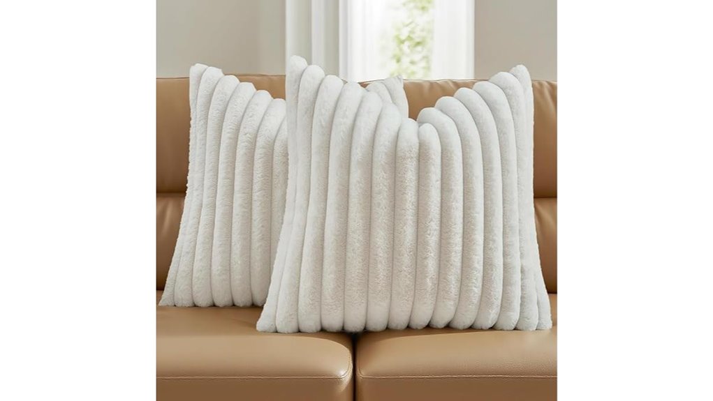 white faux rabbit covers