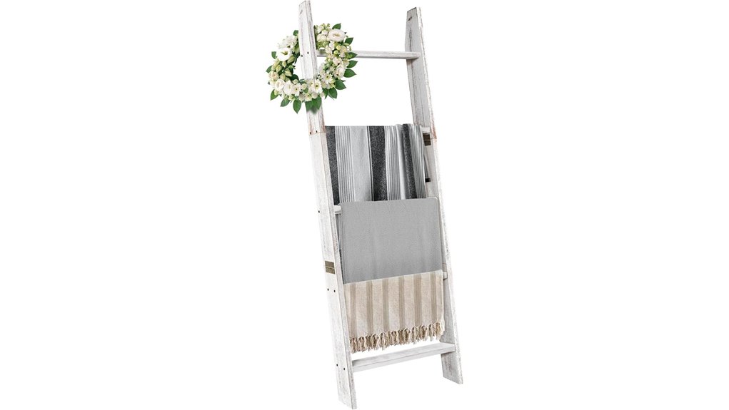 white five tier blanket ladder